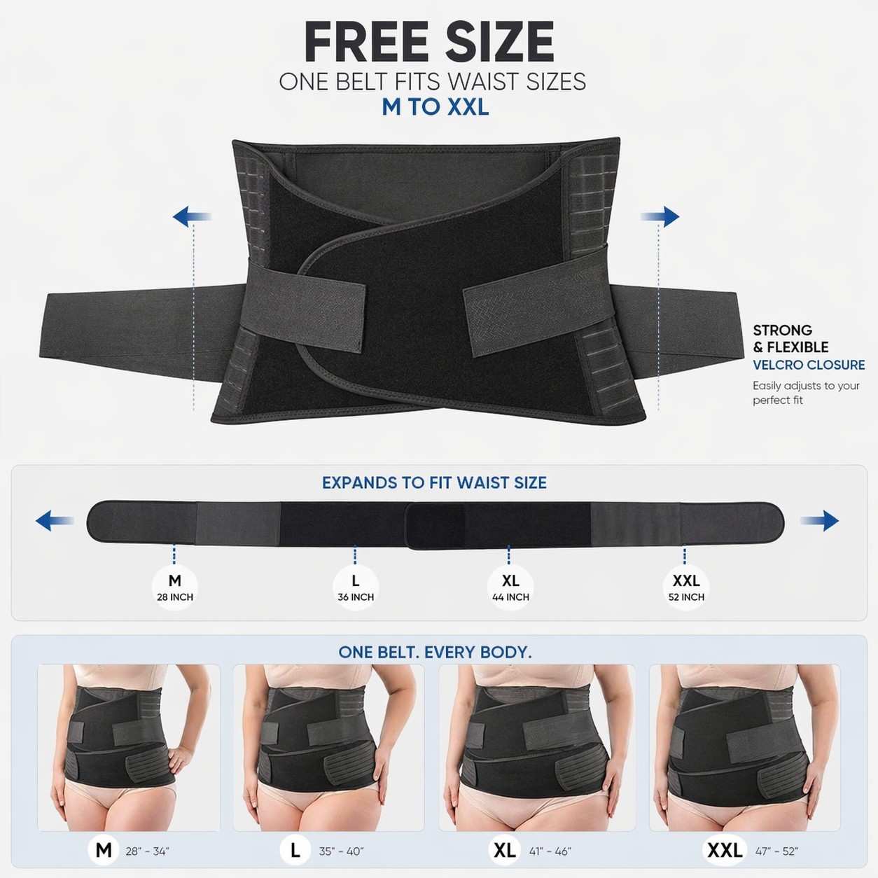 3-in-1 Adjustable Support Belt for Abdomen & Waist Support